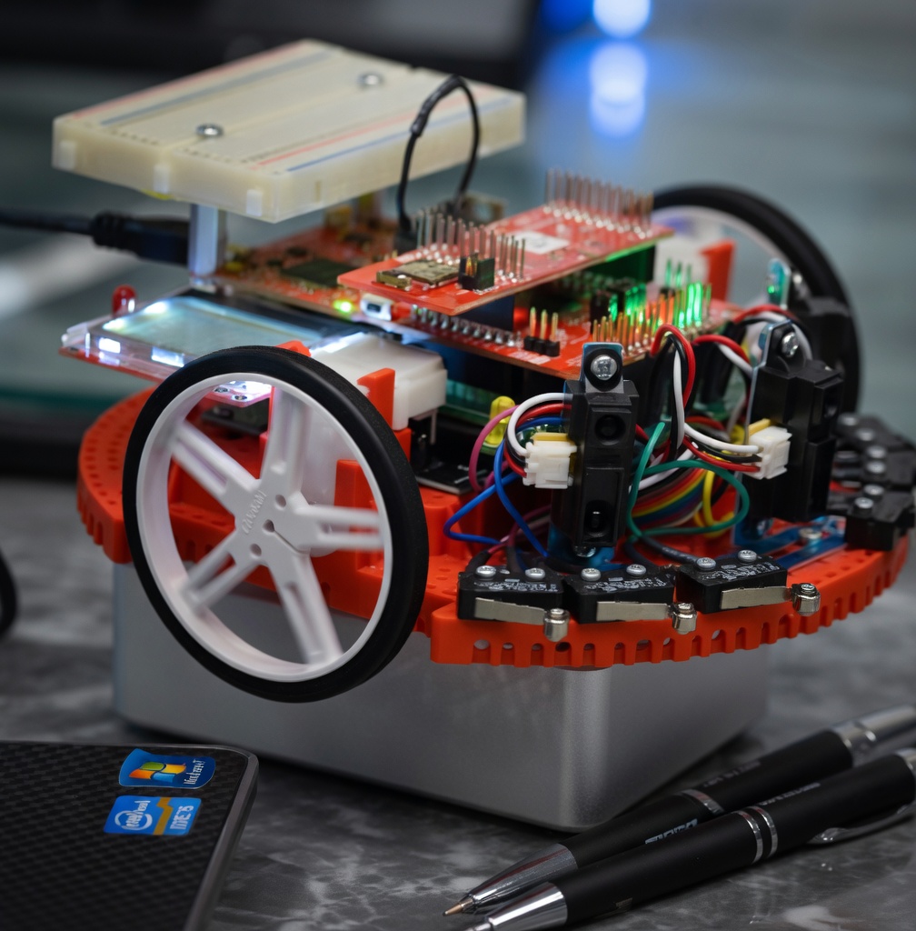Prototype electronics assembly close-up
