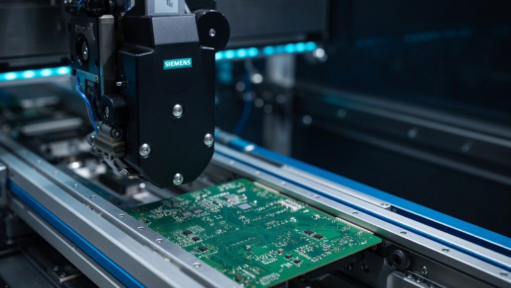 Automated equipment processing a PCB panel before controlled batch manufacturing
