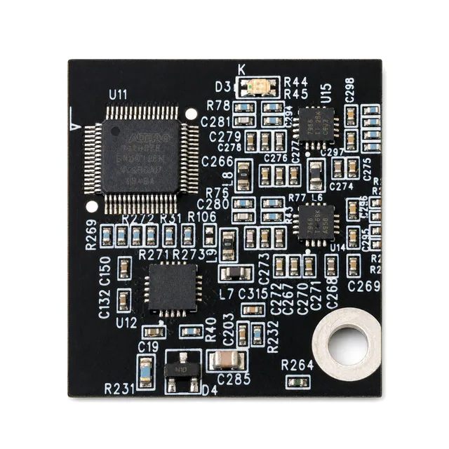 Compact mixed-signal acquisition PCBA with ADC and programmable logic devices