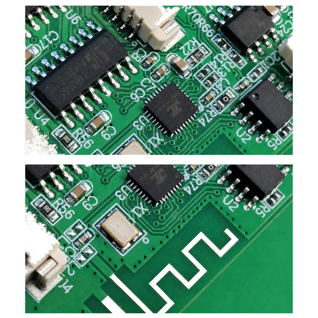 Representative control and wireless region for a thermoelectric hot-and-cold eye massager PCBA