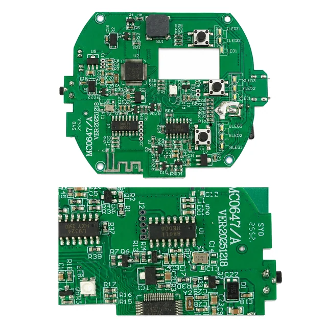 Representative pump, battery, wireless, and pressure-control PCBA for a smart cupping massager