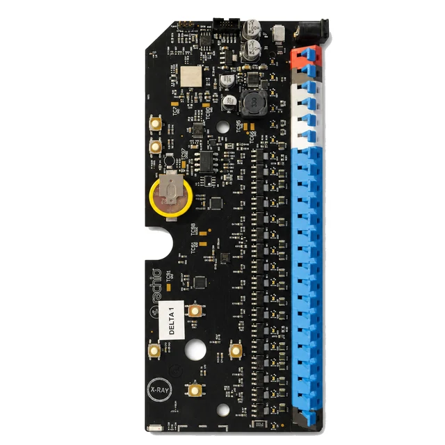 Rachio 3 16-zone irrigation controller PCBA with long terminal banks and repeated output channels