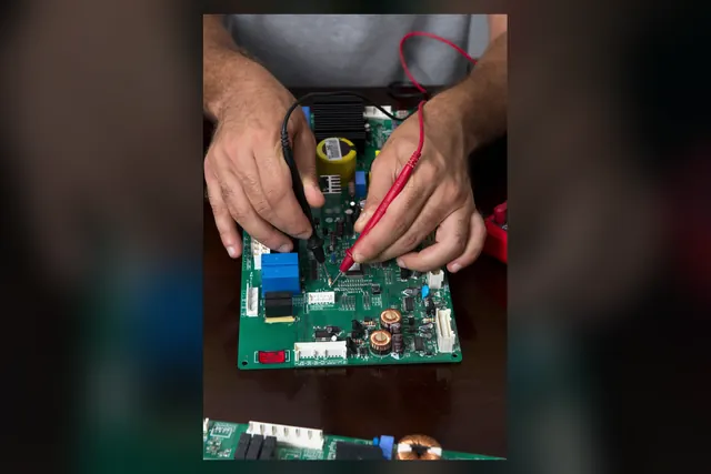 Representative probe testing of electrical points on a populated PCBA