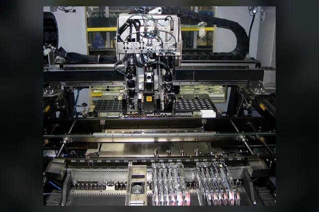 Representative interior of an SMT pick-and-place machine