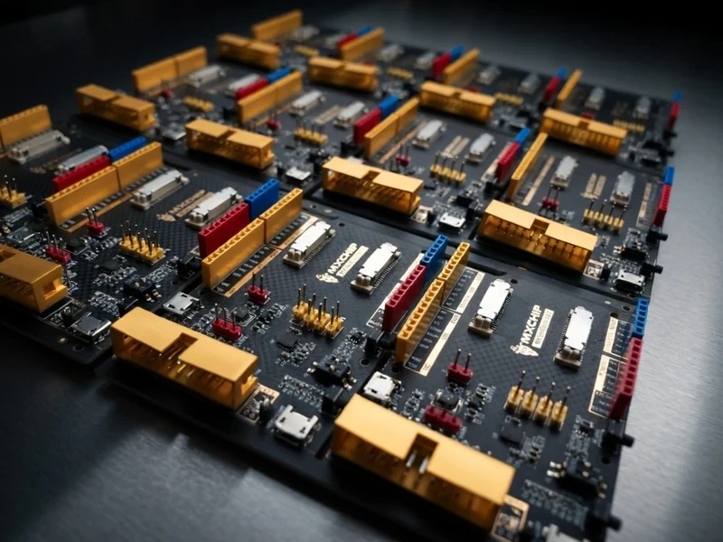 Repeated industrial controller boards prepared for batch assembly