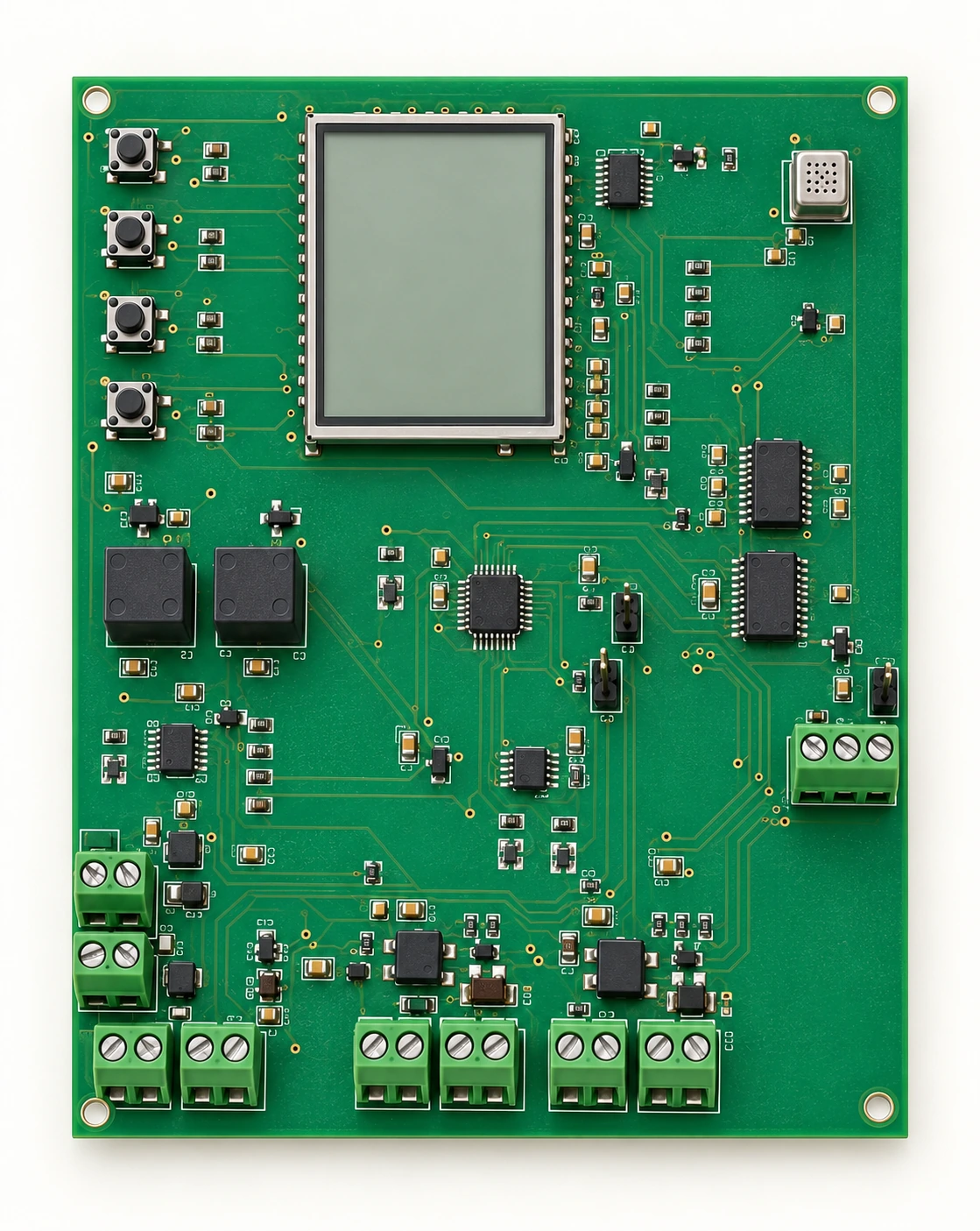 Top view of controller PCBA design visualization