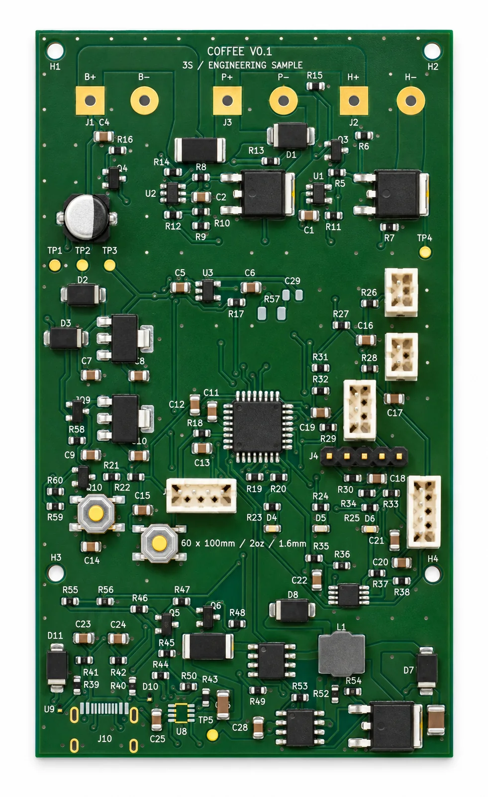 Portable espresso controller PCBA design, component side